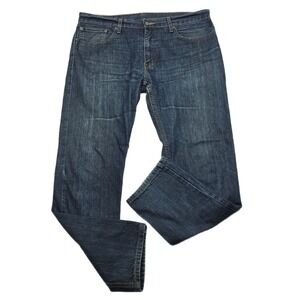 Levi's 502 Denim‎ Jeans Men's 36x29 Blue Dark Wash Regular Fit Straight Leg